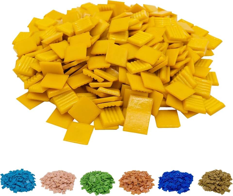 Mosaik-Profis Mosaiksteine versch. Farben (2x2 cm, 900g, ca. 340 St.) - buntes Mosaik ideal zum Basteln - Glasmosaik - keine Kunststoffverpackung (Orange 1)