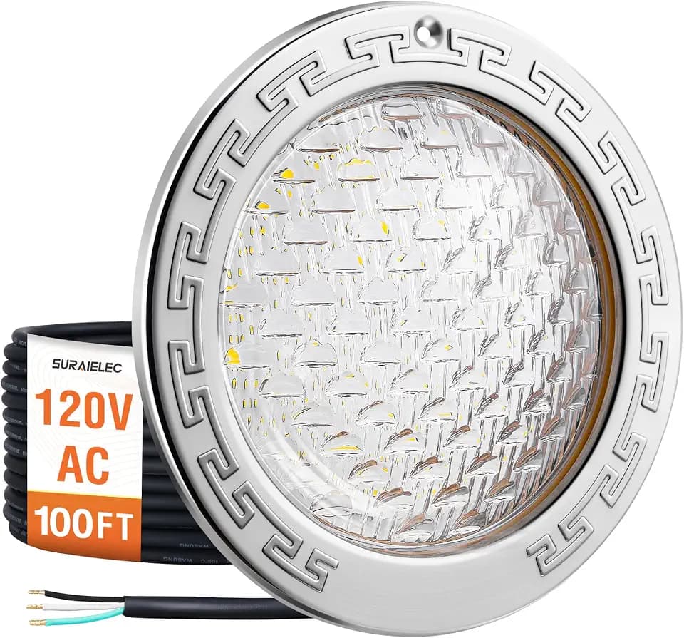 SURAIELEC 10 Inch Pool Lights for Inground Pool, 120V, Cool White 6000K
