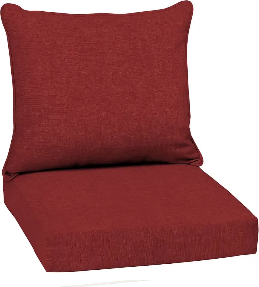 Arden Outdoor Deep Seat Cushion Set, 22x24, Ruby Red
