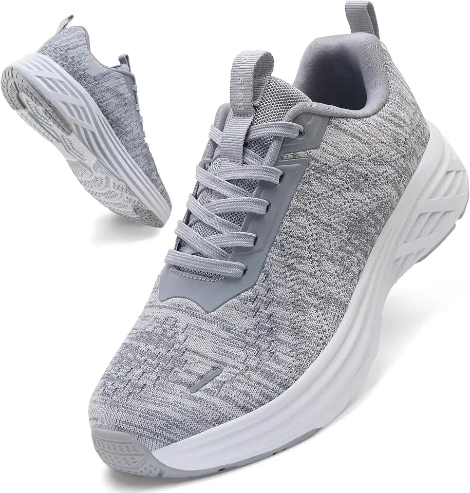 Womens Tennis Shoes Ultralight Cushioning Walking Running Shoes Comfortable Mixed Light Gray 40