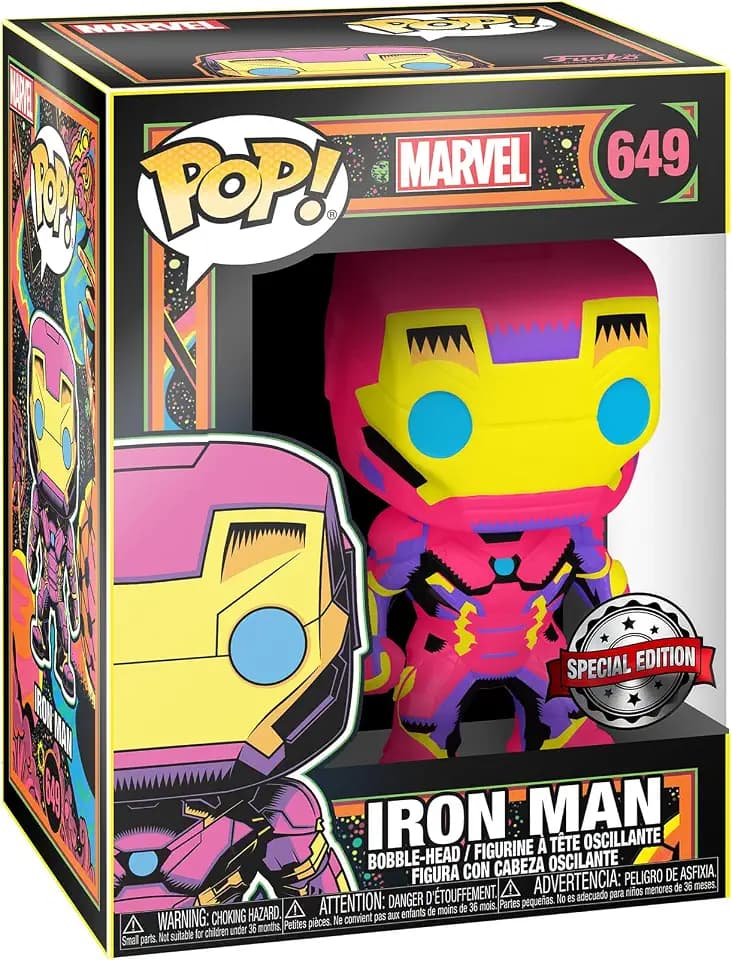 Funko 48846 Marvel Black Light Iron Man Collectable Toy, Multicolour