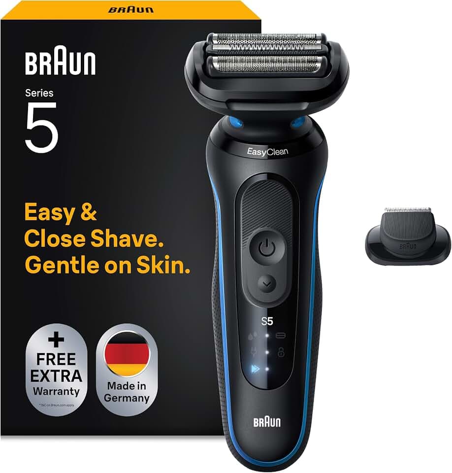 Braun Rasierer Herren Elektrisch Series 5, Rasierapparat, 52-B1200si, Blau