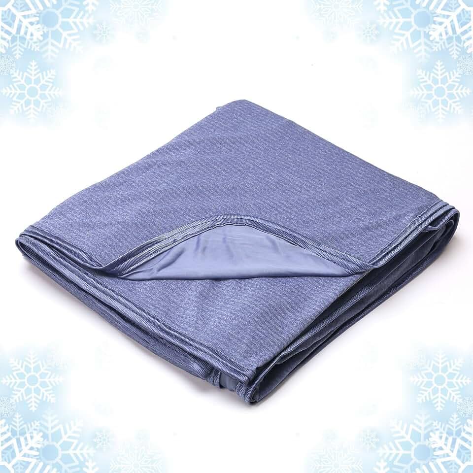 Ailemei Direct Cooling Blanket for Hot Sleepers,Shadow Stripe Blue,60"x90"