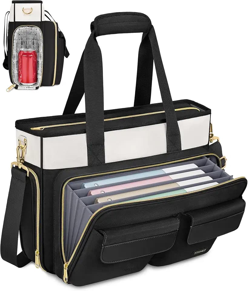 Ytonet 15.6 Inch Teacher Bag for Women, Large Teacher Tote Bag, Black