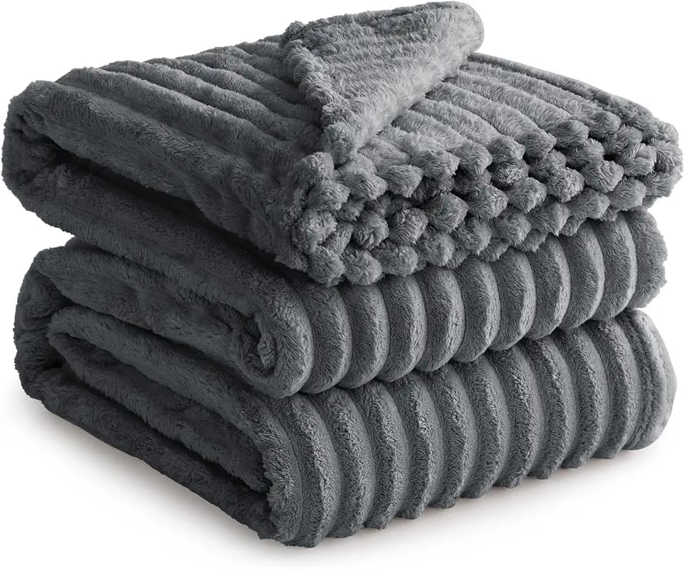 RUIKASI Kuscheldecke 220x240 Flauschig Decke Grau - XXL Wolldecke Sofadecke für Couch & Bett, Wohn- & Kuscheldecken, Weiche Fleecedecke Warme Große Wohndecke Cord Blanket
