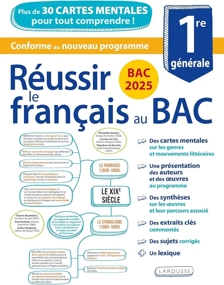 Bac 2025 - Réussir le français au Bac en cartes mentales: Plus de 30 cartes mentales pour tout comprendre !