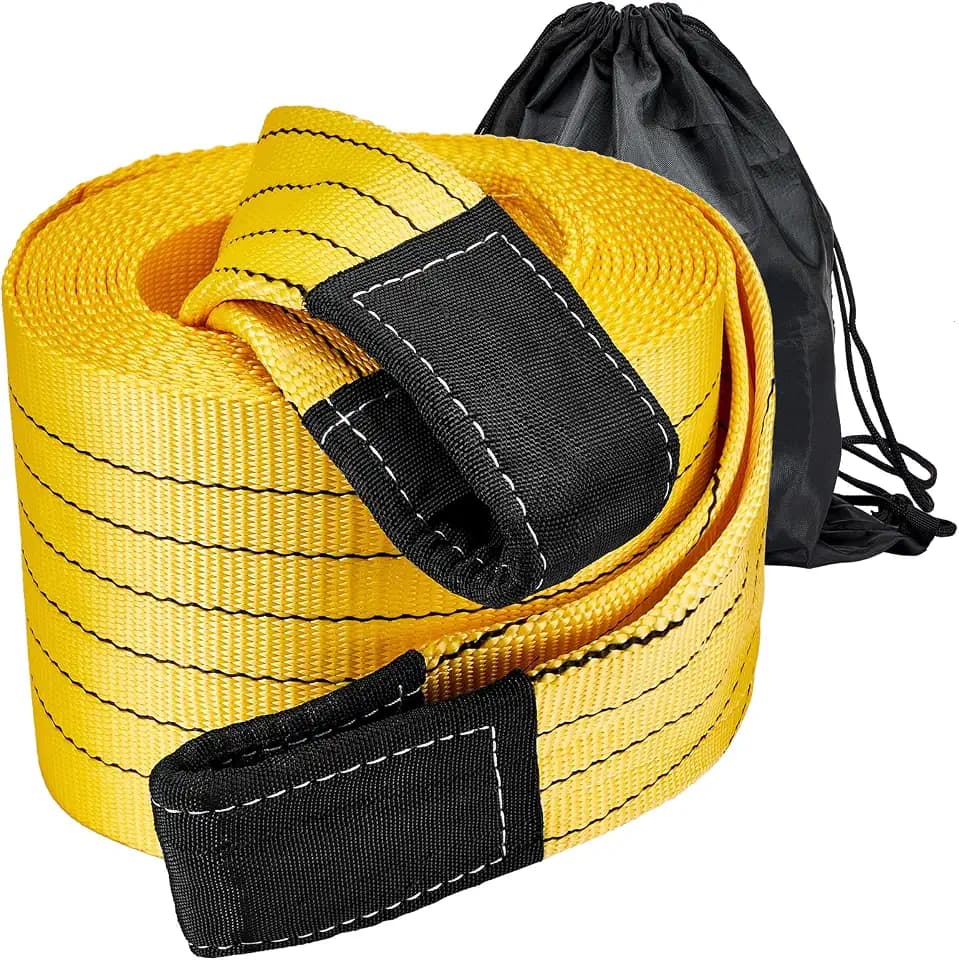 Heavy Duty Recovery Tow Strap 20ft x 7.1 Inch - 90,000lbs Break Strength (50 US Tons),Tow Rope for Trucks, Jeeps, SUV, Tractor, Van, Bus, RV & Off-Road Vehicle Recovery