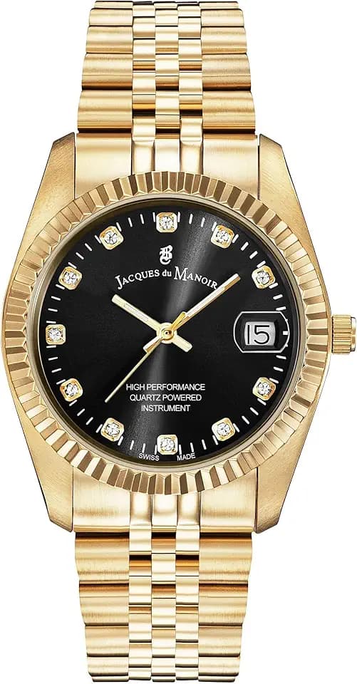 Jacques du Manoir - Armbanduhr Date Inspiration - Quartz Uhrwerk - Gehäusebreite: 36 mm - Edelstahl - 5 ATM