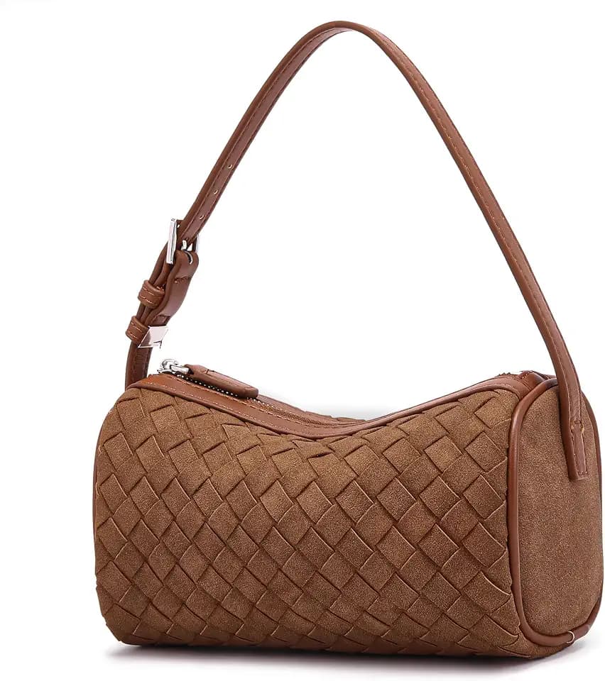 Woven Crossbody Bag for Women: Mini Barrel Purse for Leisure