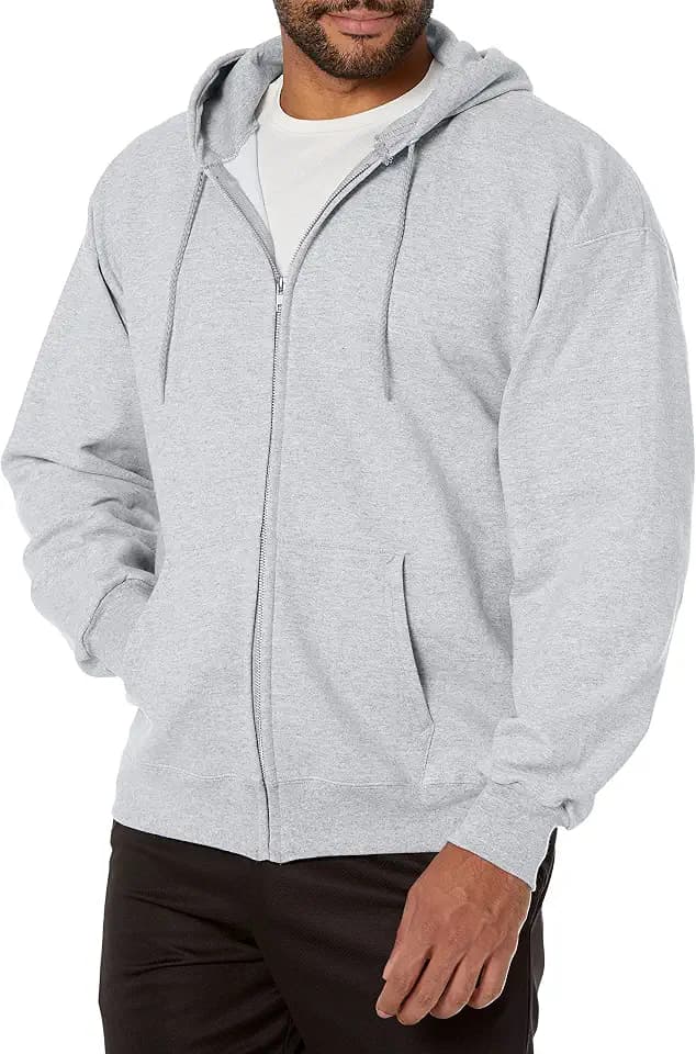 Hanes Men's Ultimate Full-Zip Hoodie, Men's Hooded Fleece Sweatshirt with Zipper