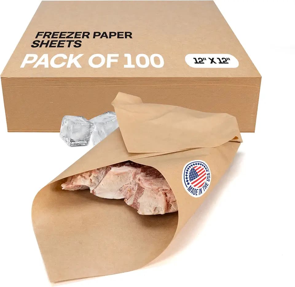 IDL Packaging Brown Freezer Paper Sheets 12" x 12", Pack of 100 - USA-Made