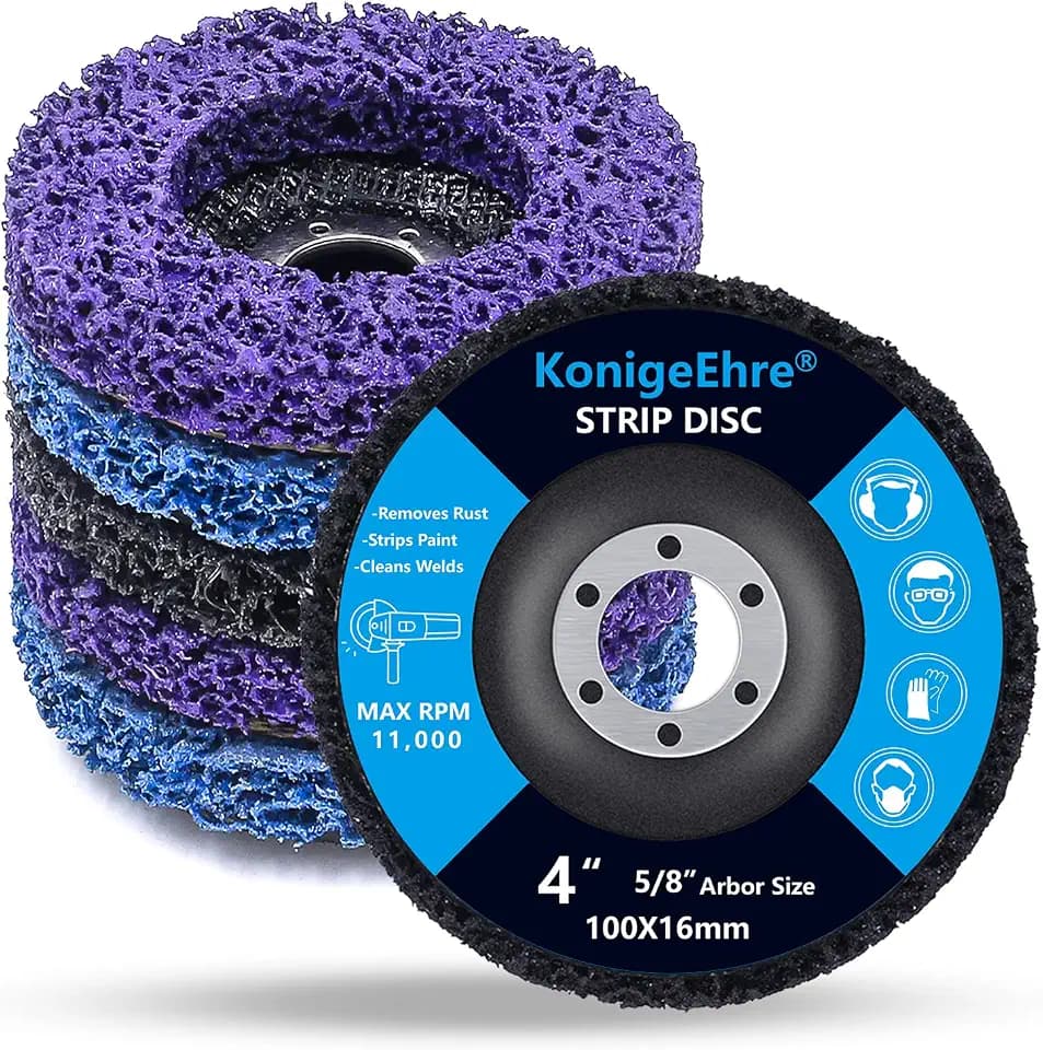 6 Pack 4" x 5/8" Strip Discs Stripping Wheel Fit Angle Grinder Clean and Remove Paint Coating Rust Welds Oxidation