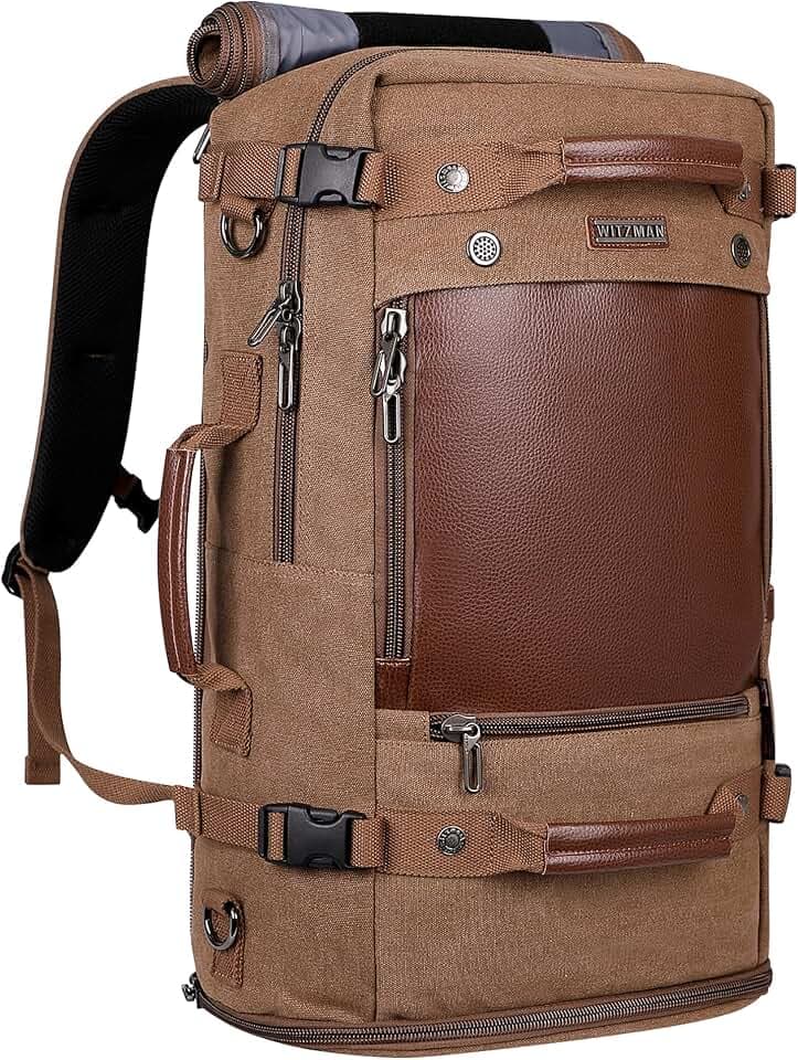 WITZMAN Canvas Reiserucksack Herren Vintage mit Laptopfach und Schuhfach