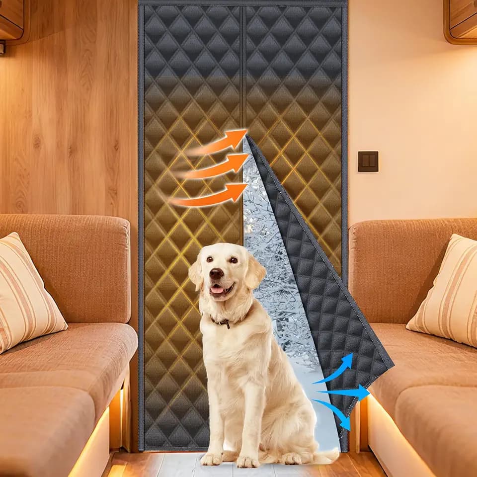 Magnetic RV Insulated Door Cover for Winter, Size 33'' x 75''