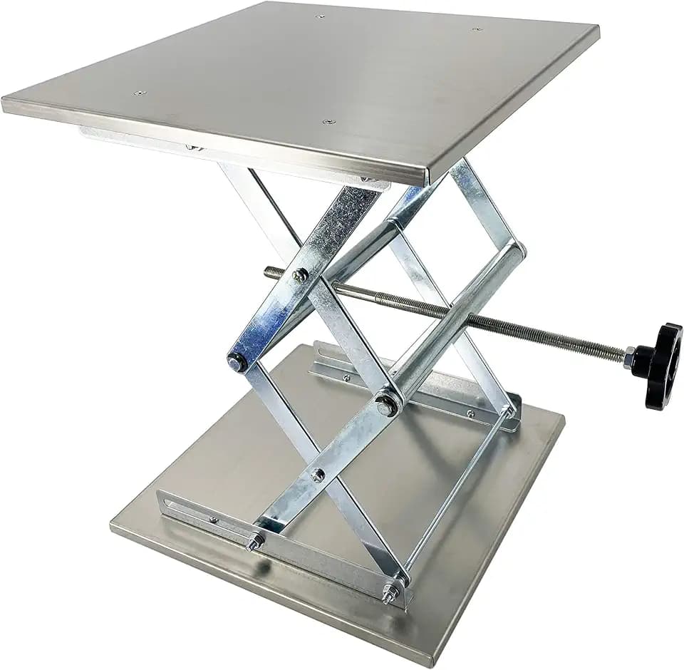 (R) Lab Jack Lift Scissor Table Stainless Steel 12"x12"x18" Max Load 55 lbs/25kg