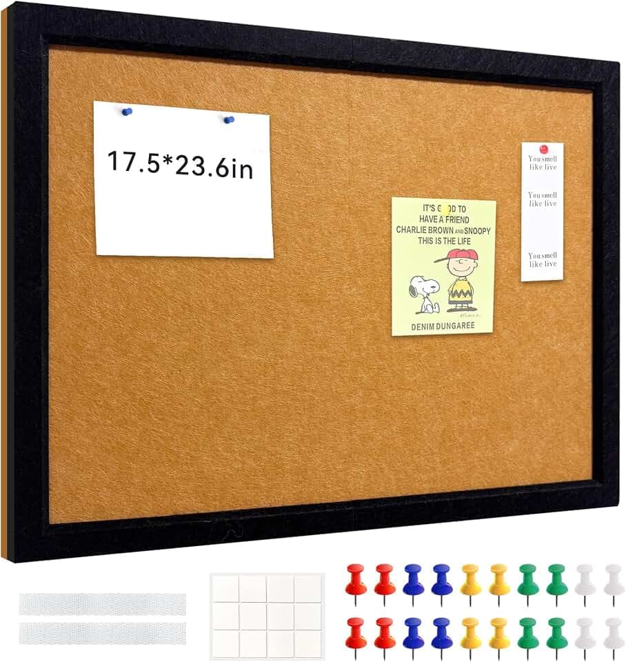 18"x24" Yellow Felt Bulletin Board, Framed Pin Board