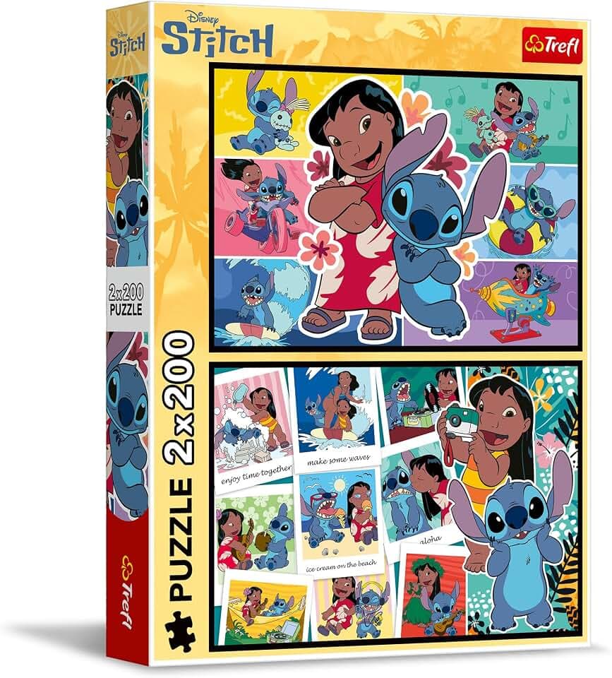 Trefl - Puzzle 2x200 Teile, Stitchs fröhliches Leben, Lilo&Stitch