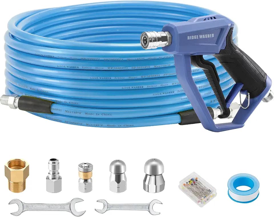RIDGE WASHER Sewer Jetter Kit for Pressure Washer, 50FT
