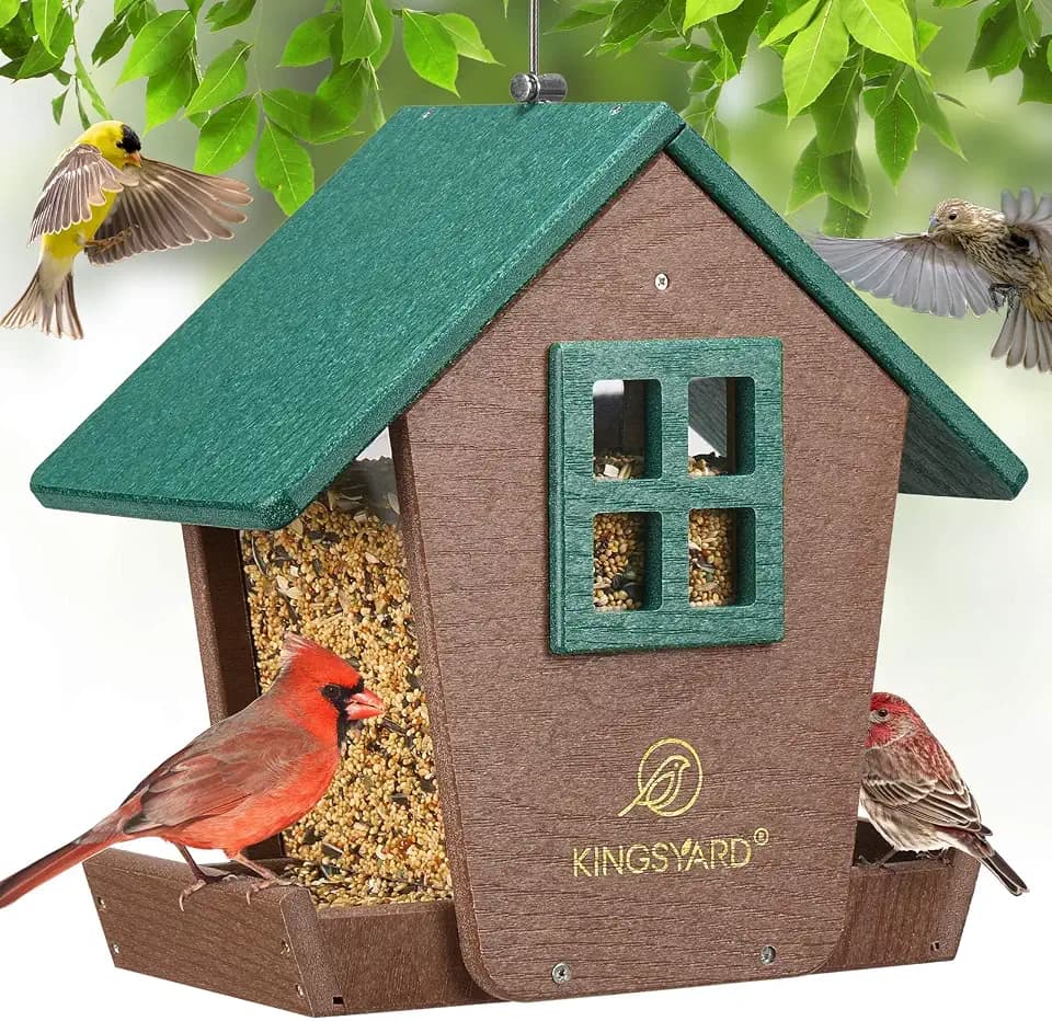 Kingsyard 4 lbs Large Bird Feeder House for Outdoors Hanging