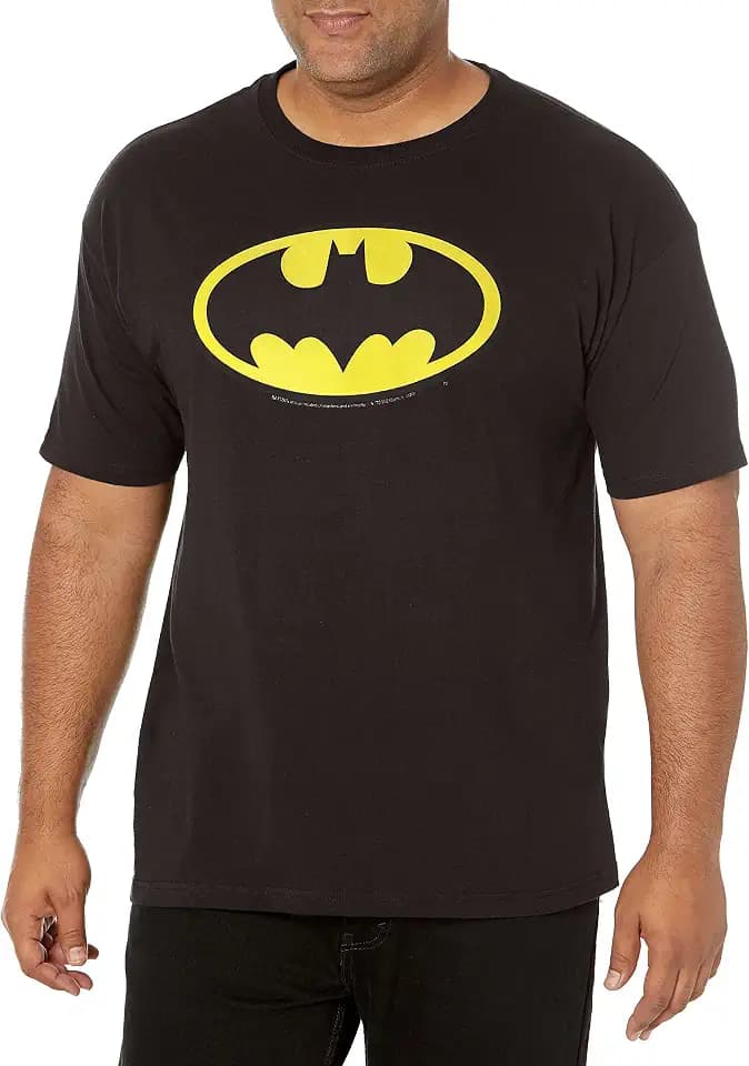 DC Comics Men's Batman Basic Logo Black T-Shirt