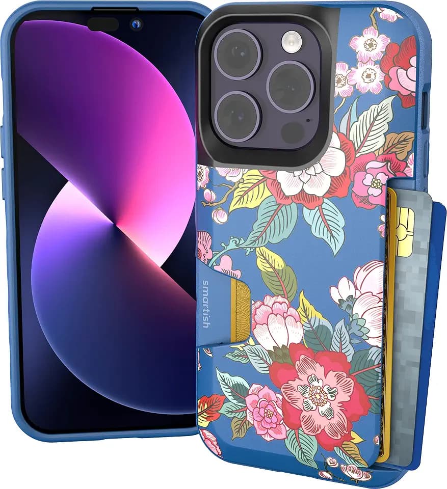 Smartish iPhone 14 Pro Wallet Case, Card Holder, Wallet Slayer V1, Floral