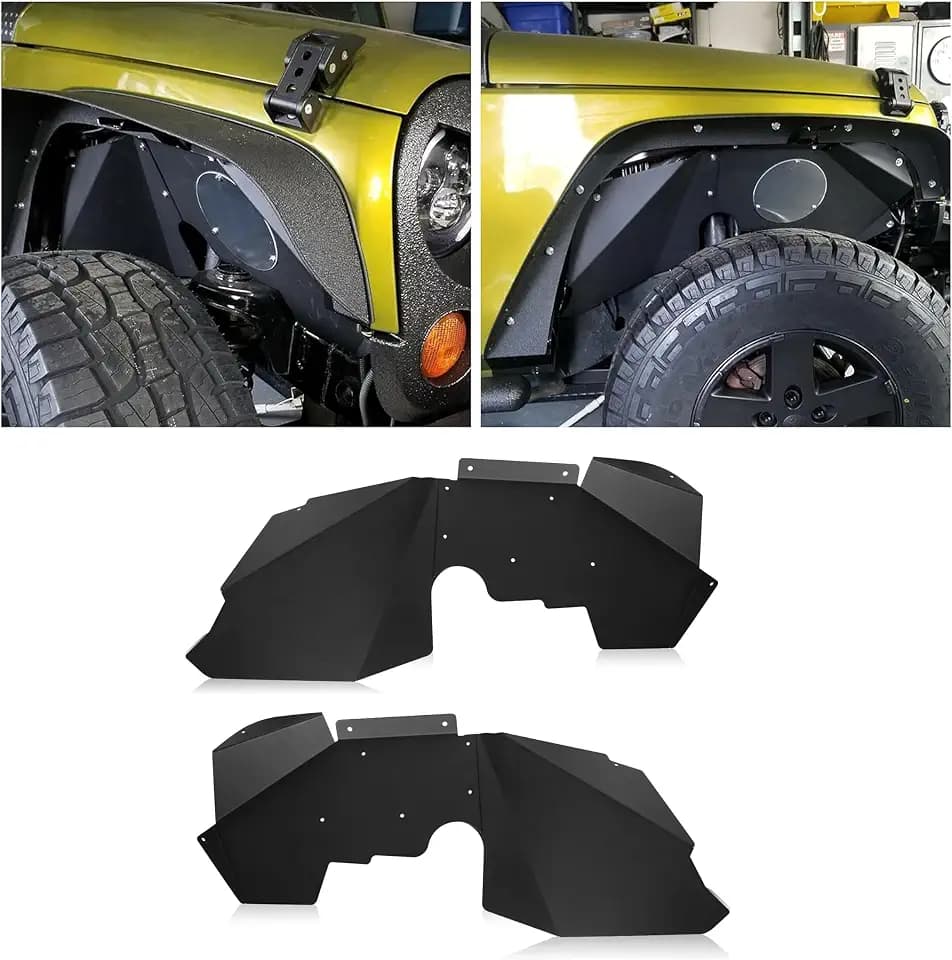HECASA Fender Liners Wheel Cover Compatible with 07-19 Jeep Wrangler JK JKU
