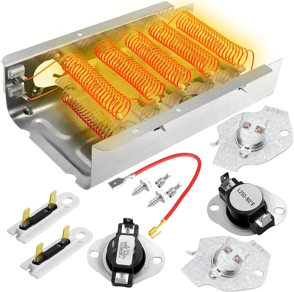 Dryer Heating Element Kit for Maytag MEDC215EW1 MEDX655DW1 MEDC200XW MEDC465HW0 MEDC400VW0 Roper RED4516FW0 RED4640YQ1 RED4440VQ1 RED4640YQ1 EED4400WQ0 Kenmore 110 Dryer