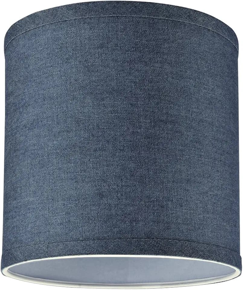 Aspen Creative 31056A Transitional Drum (Cylinder) Shaped Spider Construction Lamp Shade in Washing Blue, 8" Wide (8" x 8" x 8")