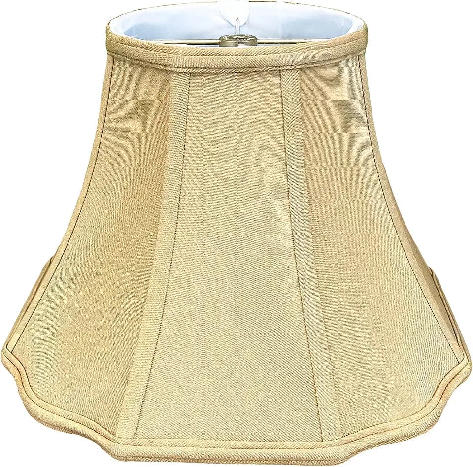 Royal Designs, Inc. BSO-701-18AGL Flare Bottom Outside Corner Scalloped Basic Lamp Shade, 10 x 18 x 13, Antique Gold