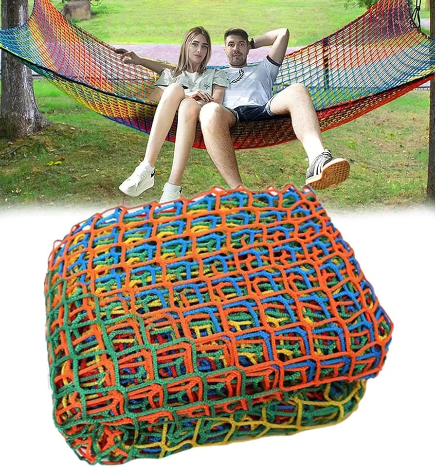 9.9 x 6.6Ft Climbing Cargo Net, Double Layers Playground Safety Net, Kids Backyard Climbing Net, Used for Treehouse Accessories Outdoor Adventure...Kids Playground Climbing Cargo Net