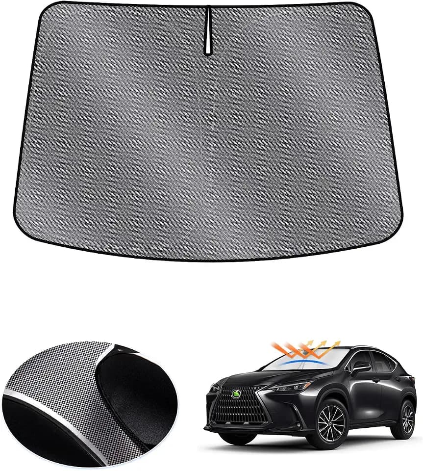 Karltys Windshield Sun Shade for 2022-2025 2026 Lexus NX NX250 NX350 NX350h NX450h+ Accessories, UPF50+ Reflective Front Window Sunshade for Lexus NX Foldable Sun Visor Protector Keep Car Cooler