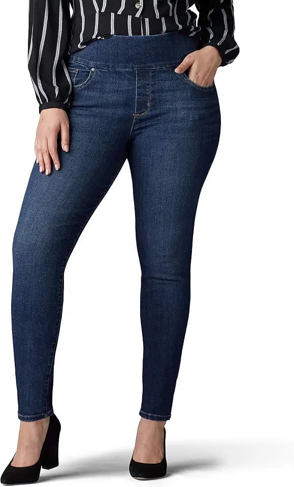 Lee Women's Plus-Size Sculpting Slim Fit Skinny Leg Pull on Jean