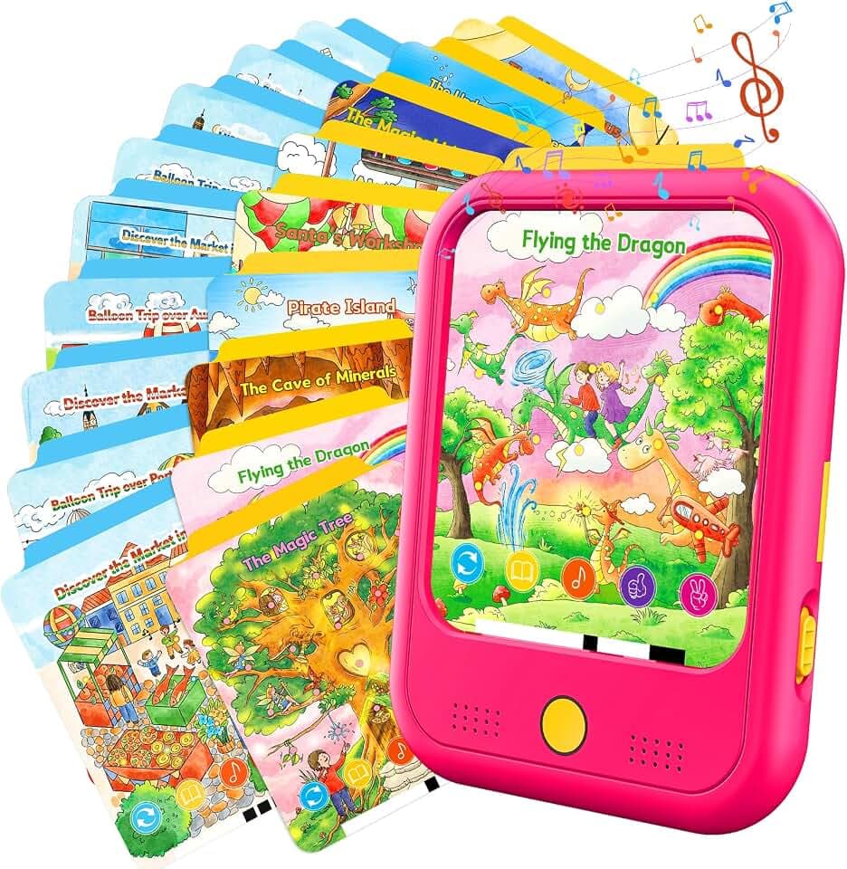 Kids Learning Tablet Bilingual, Educational Learning Toys for Toddlers 3-5 Year Olds, with 2000+ Words and Games, Autism Sensory and Speech Therapy Toys, 3 4 5 6 Year Old Girl Birthday Gift(Pink)