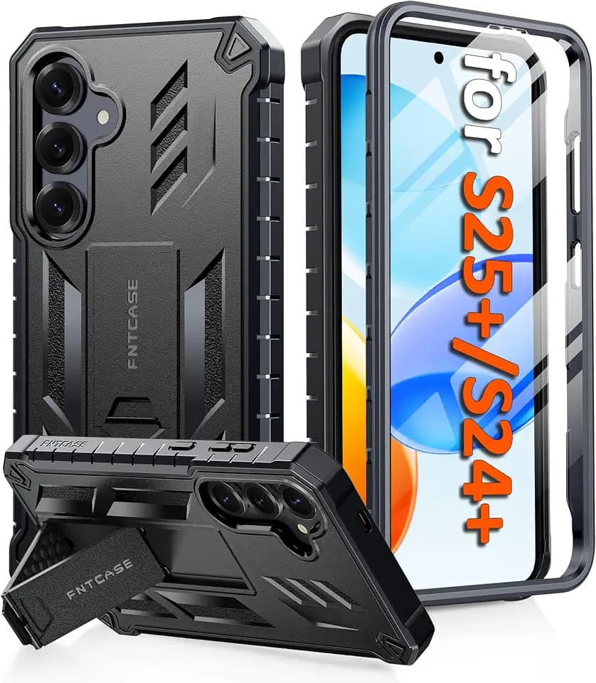 FNTCASE for Samsung Galaxy S25 Plus Case with Built-in Screen Protector