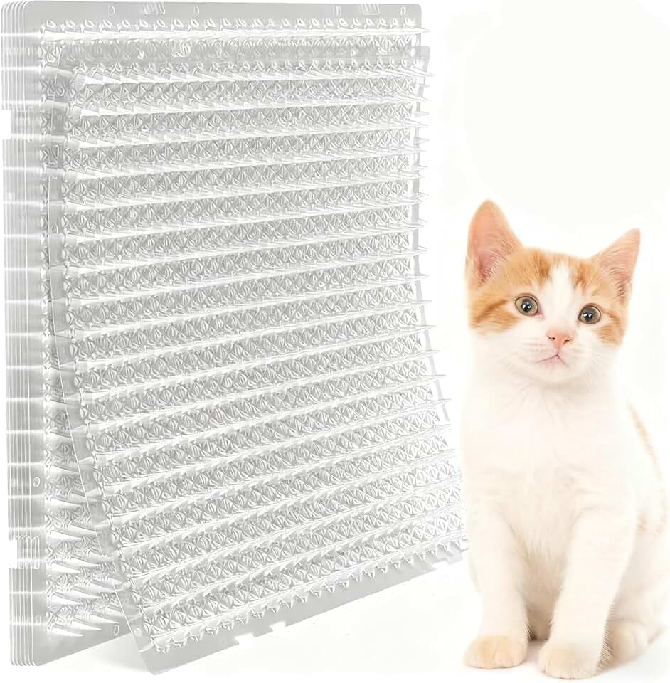 Katzenschutz Matte 42x32cm– Stachelmatte zur Katzenabwehr (14, Transparent)