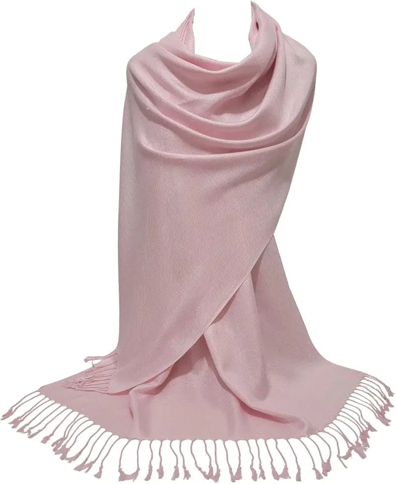 GFM® Damen-Pashmina-Schal mit Fransen, weiches, leichtes Viskosegewebe, 180 x 72 cm, Abend-, Hochzeits- und Brautjungfernschal, ganzjährig (PASH-B9)