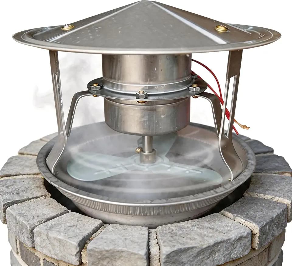 Mocoli Rauchabzug Ventilator, 40W Abgasrohrventilator Schornsteinventilator Kamin Entlüftung Schornsteinlüftung Abgas 12,5-17cm Geräuscharmer Rauchmaschine Saugzugventilator für Schornstein