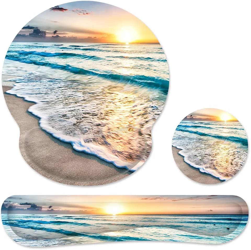 Ergonomic Mouse Pad with Wrist Rest and Keyboard Wrist Rest, Mousepad