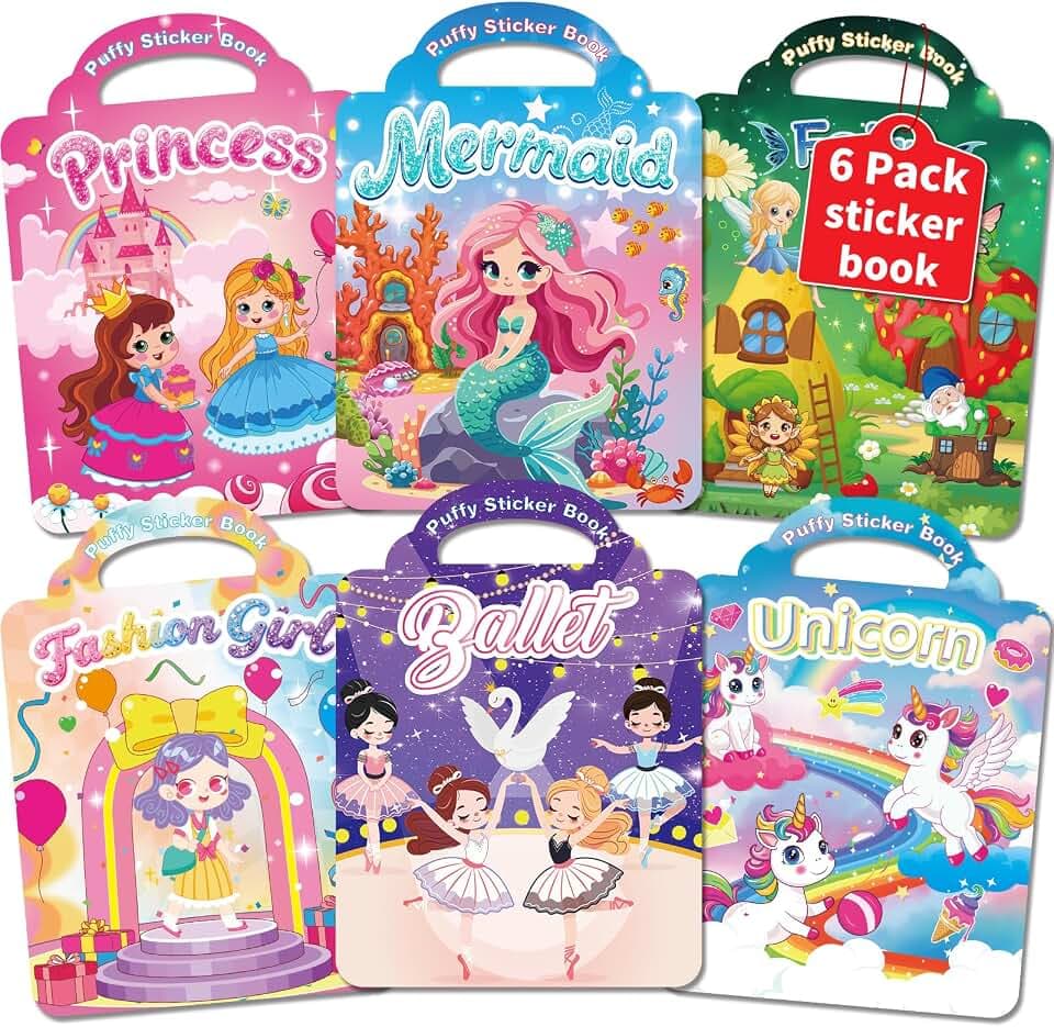 Kalysky 6 Sets Reusable Sticker Book for Toddlers 2-4 1-3