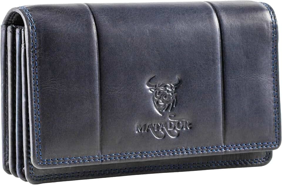 MATADOR Geldbörse Damen Rot Leder #VENEDIG mit edler Geschenkbox, Elegante Geldbörse Damen Mittelgroß mit RFID Blocker, Luxus Portemonnaie Damen Mittelgroß Viele Kartenfächer