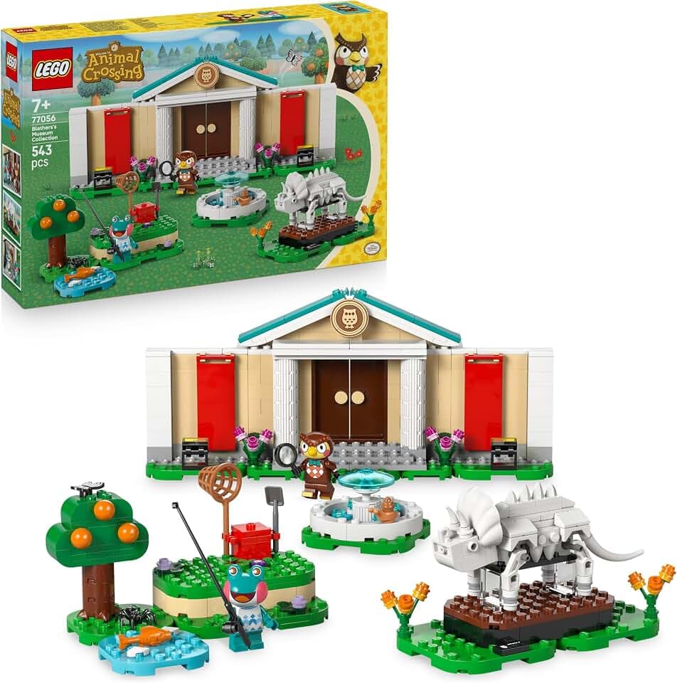 LEGO Animal Crossing - Eugens Museumssammlung - Interaktives Spielset mit Eugen & Liliane Minifiguren, Dinosaurierfossilien & Zubehör - Gamer Geschenk für Mädchen & Jungen ab 7 Jahren - 77056
