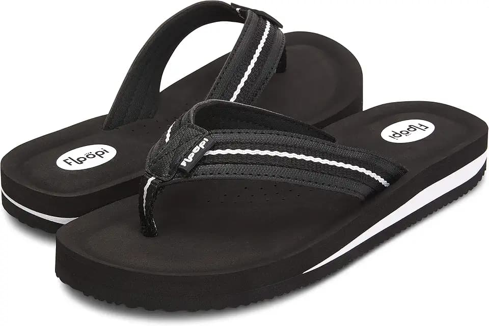 Floopi Flip Flops for Women Casual Thong Womens Sandals Comfort Heel Cushion, Ladies Beach Sandals with Indoor & Outdoor Anti Skid Soles