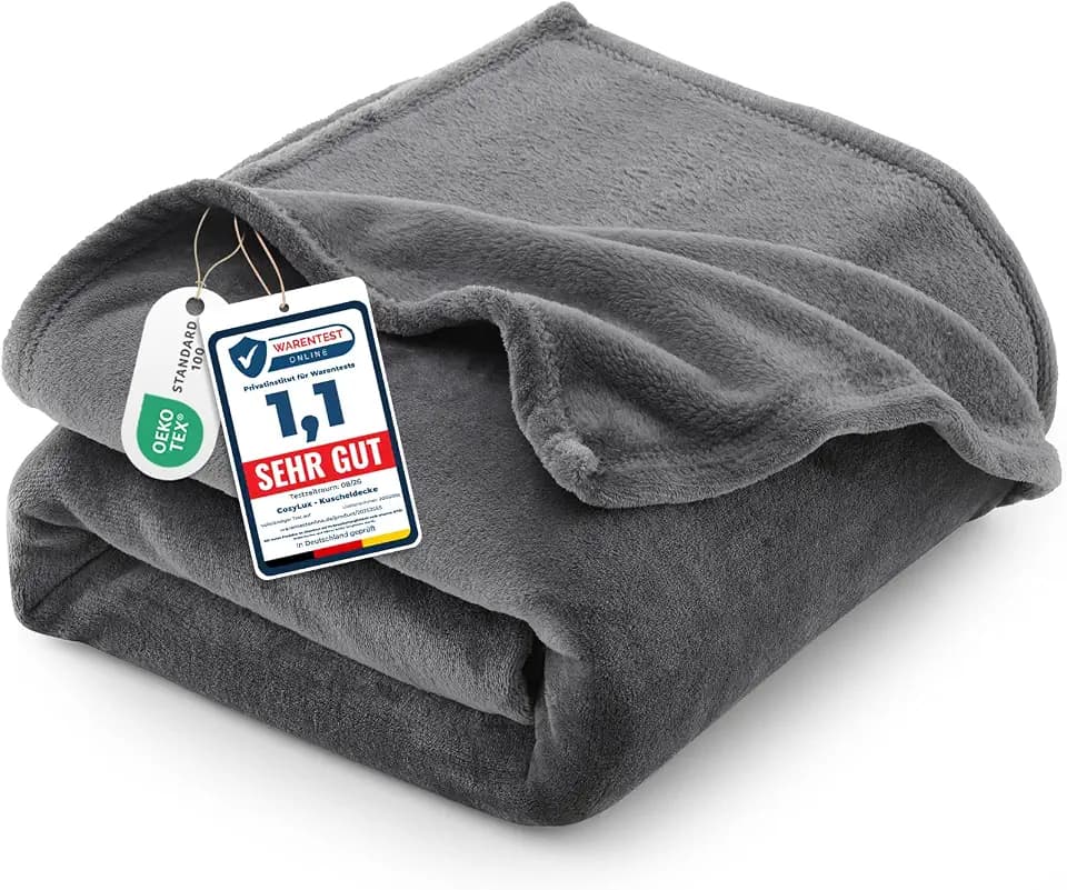 CozyLux 2er Set Kuscheldecke Flauschig Decke 150x200 cm Grau