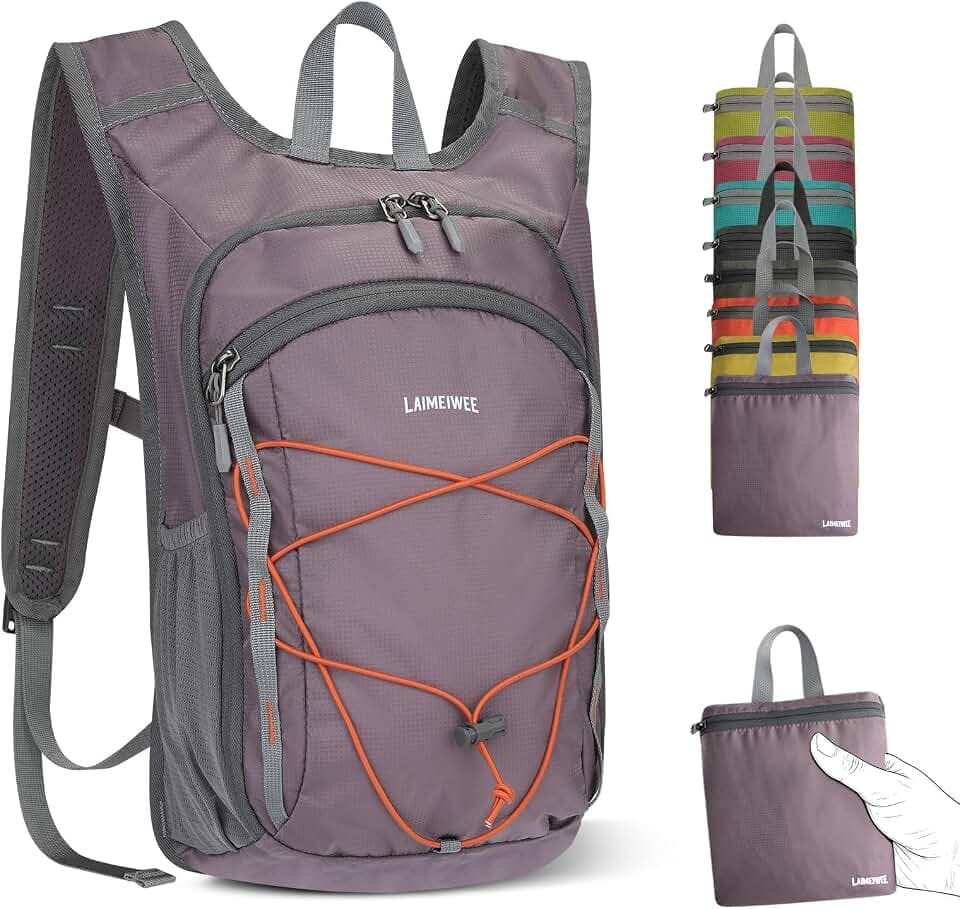 Small Hiking Backpack 13L Lightweight Foldable Travel Daypack for Men Women