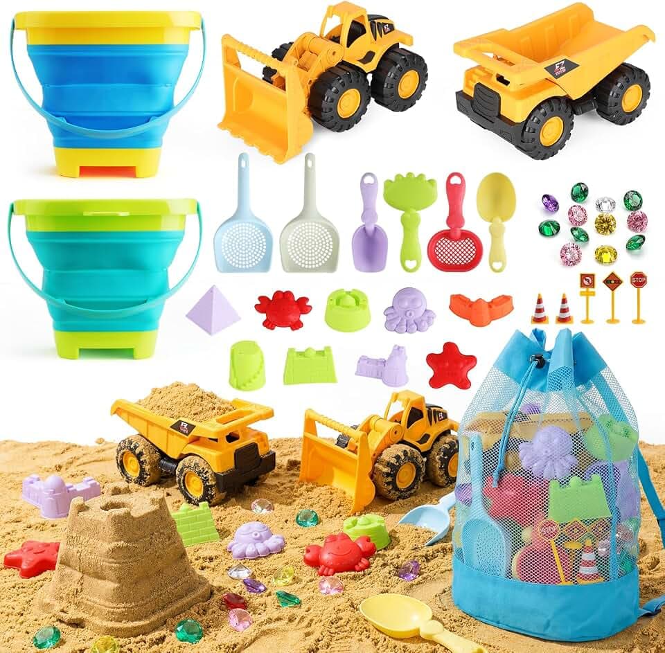 UBeesize 37 Stück Sandspielzeug, Sandkasten Spielzeug