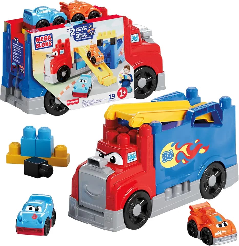 Mega Bloks First Builders Build & Race Rig Toddler Blocks Toy