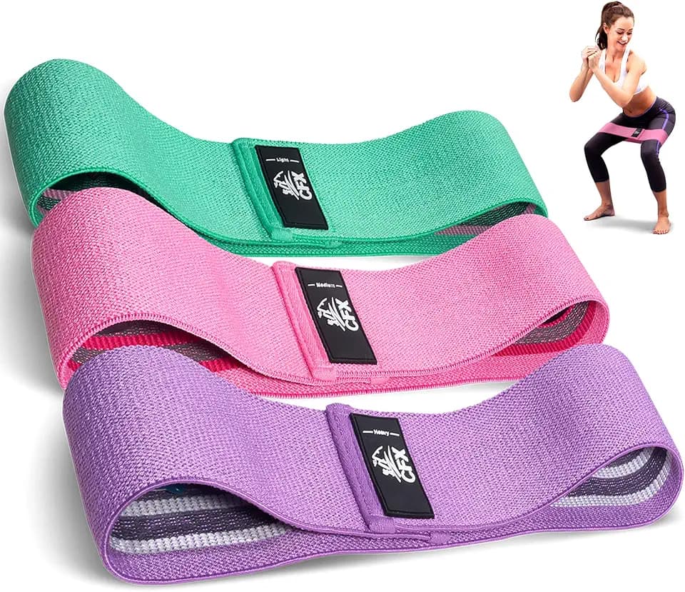 CFX Resistance Hip Bands, Fitnessbänder Set Yogagurt in 3 Zugkraftstärken Trainingsband Yogaband ALS Widerstand und Unterstützung fürs Beintraining