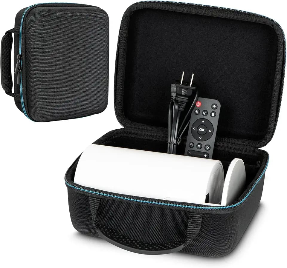 XINGFUDAO Projector Carrying Case Compatible with HY300 Projector/Other Mini Projector, Hard Protective Shell for Small Projector, Projector Case for Traveling/Camping/Business Trips