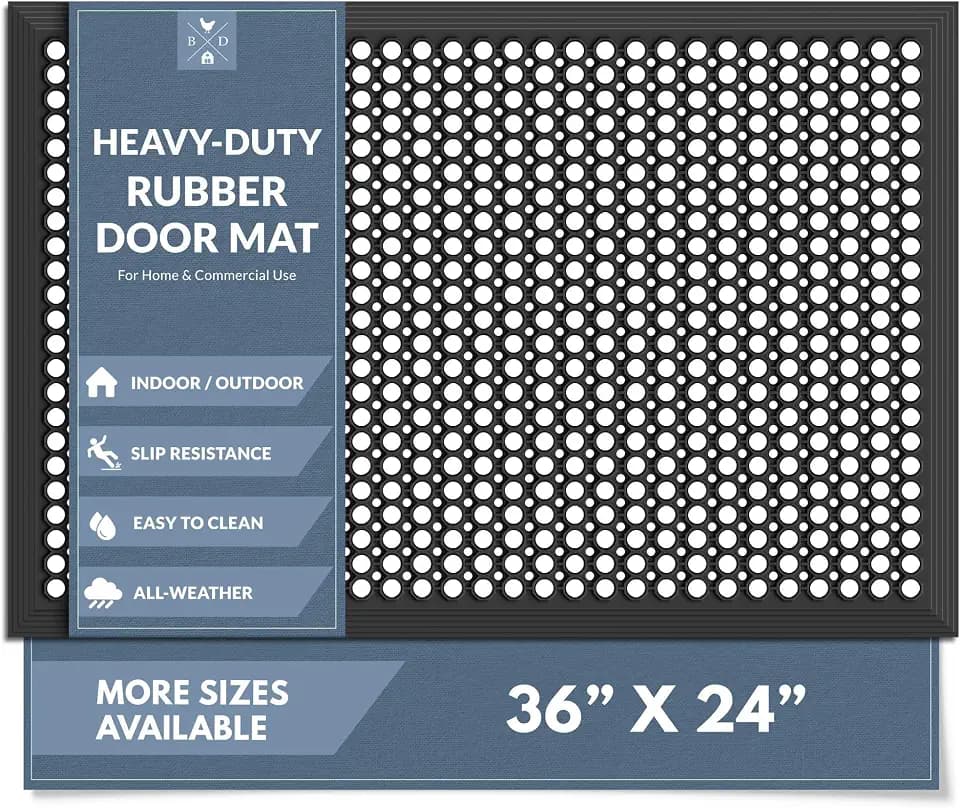 Barnyard Designs Heavy Duty Rubber Drainage Door Mat (24" x 36", 1-Pack)