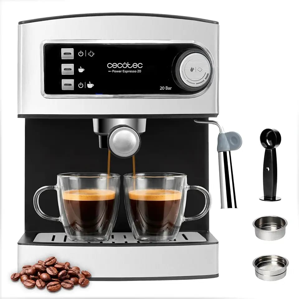 Cecotec Siebträgermaschine Power Espresso 20 Elite, 850 W, 20 Bar Druck